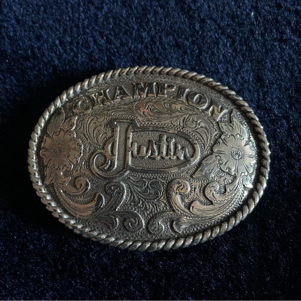 Justin Champion Silver Belt buckle